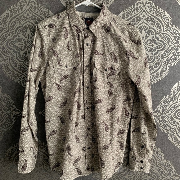 MOONSHINE SPIRIT MEN'S TATTOO PAISLEY PRINT LONG SLEEVE SNAP WESTERN SHIRT - Picture 1 of 5